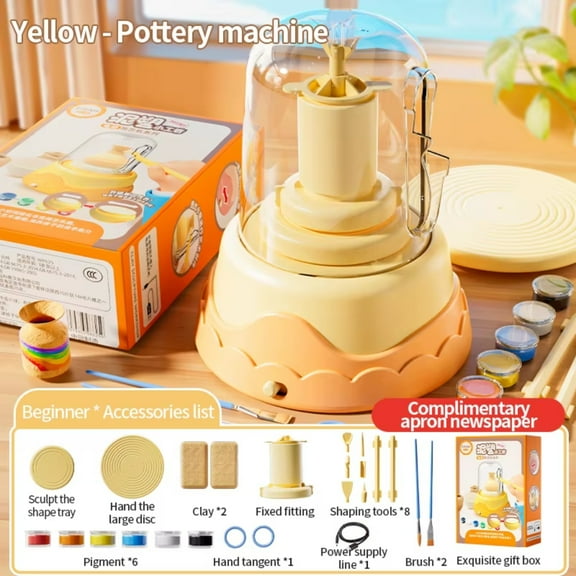 Kids Mini Pottery Wheel Craft Set Electric Creative Clay Spinner