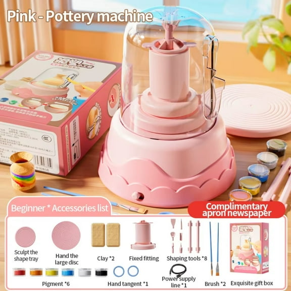 Kids Mini Pottery Wheel Craft Set Electric Creative Clay Spinner