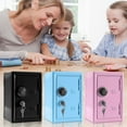 thumbnail image 1 of Kids Mini Safe Locker Bank with Key and 3-Digit Combination Lock | Metal Money Box for Cash Coins Jewelry Valuables | Removable Coin Drawer | Boys Girls Savings Bank | 7.1x4.7x3.9in | 1 Pack, 1 of 8