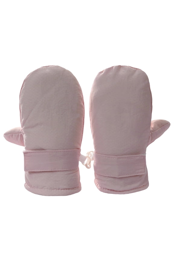Kids Mittens Waterproof Winter Ski Warm Lined Long String Pink 5 Y-8 Y