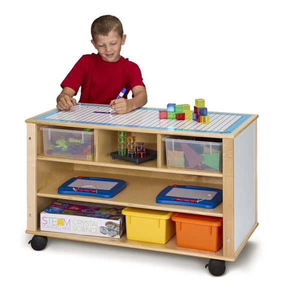 Kids Mobile STEM Learning Station Shelf With Storage