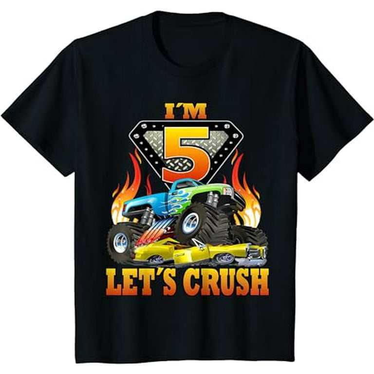 Kids 5 Year Old Shirt 5th Birthday Boy Monster Truck Car T Shirt Kids 5 Year Old Shirt 5th Birthday Boy Monster Truck Car T Shirt