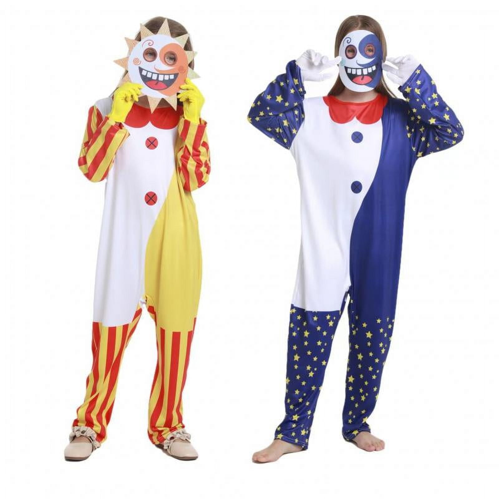 Kids Moondrop Sundrop FNAF Cosplay Costume Cartoon Sun Moon Clown Halloween  Costume 