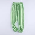 thumbnail image 1 of Kids' Mosquito-Repellent Pants, Cotton Linen Elastic Cuff Loose Fit Lounge and Sleep Pants for Boys and Girls, Breathable and Comfortable for Home Wear, Outdoor Protection, Relaxed Activities - Green, 1 of 4