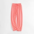 thumbnail image 1 of Kids' Mosquito-Repellent Pants, Cotton Linen Elastic Cuff Loose Fit Lounge and Sleep Pants for Boys and Girls, Breathable and Comfortable for Home Wear, Outdoor Protection, Relaxed Activities - Pink, 1 of 3