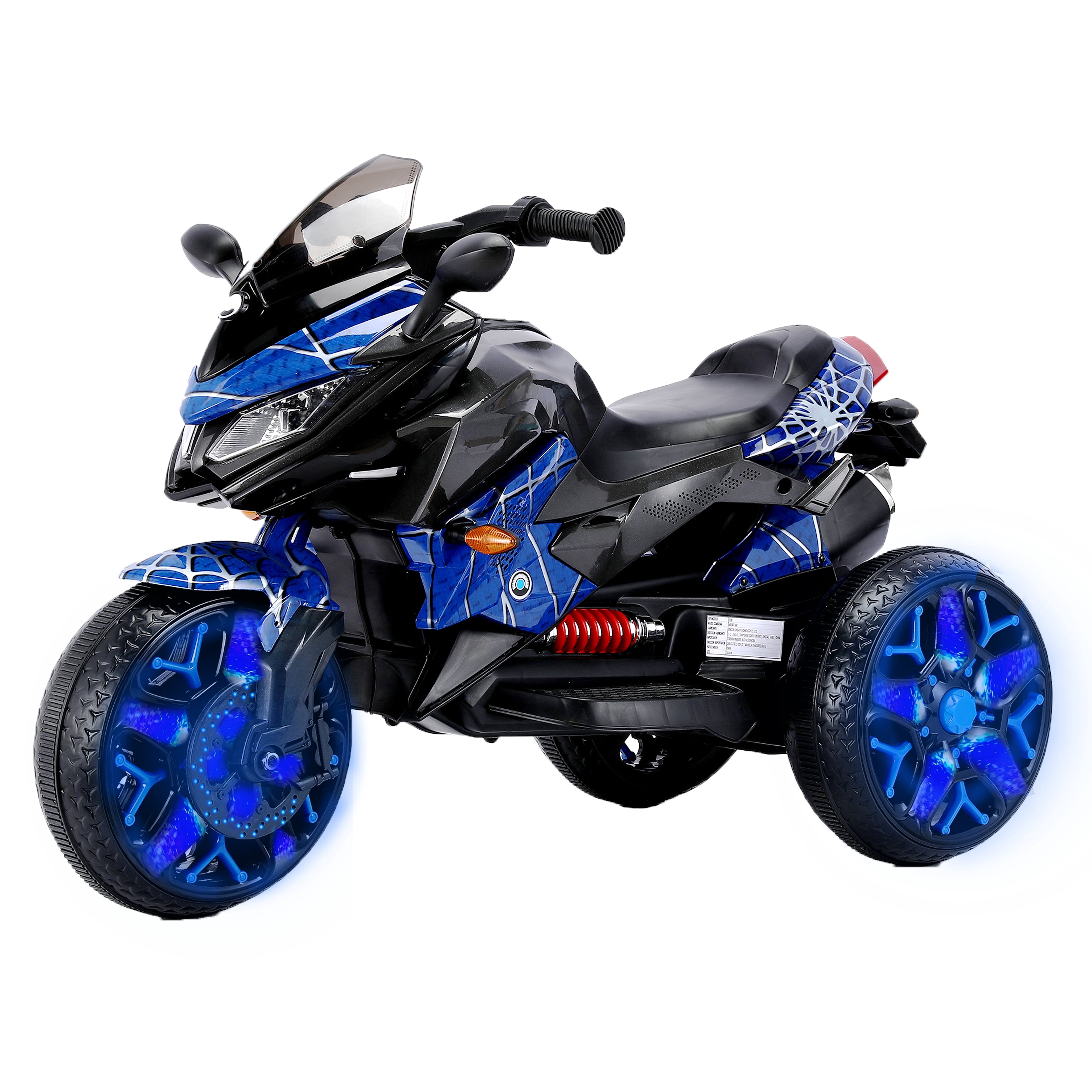 TAMCO 12V Motorcycle Ride-On for Kids Ages 3-6 with LED Lights and Music, Blue