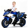 thumbnail image 1 of Kids Motorcycle Ride On Toy, 2 Seats Battery Powered Ride On Bike, Electric Motorcycle for Kids Ages 3-8 Years, 4Mph Max, Christmas Toy Gifts,Blue, 1 of 12