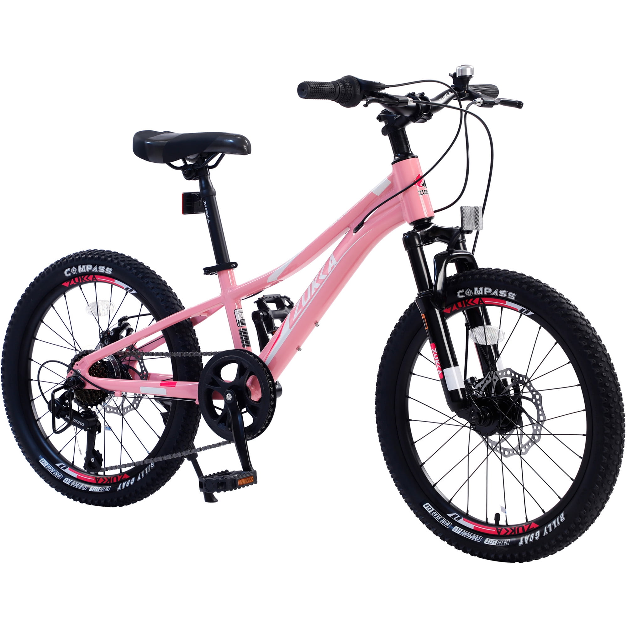 Kids Mountain Bikes 20 inch for Girls and Boys 7 Speed Mountain Bycicle with Disc Brakes 85 Assembled Pink