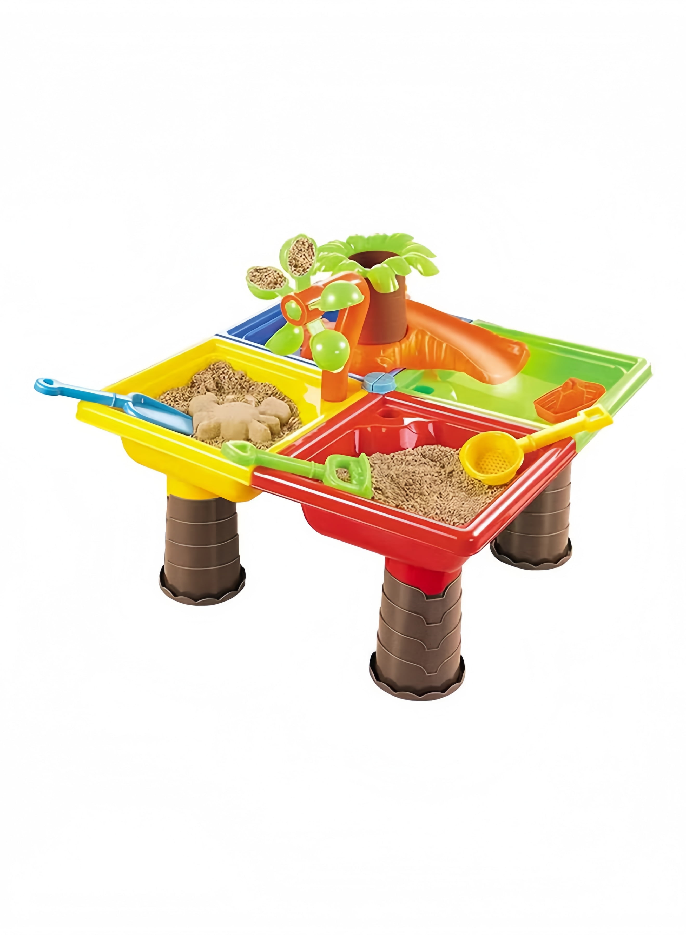 Kids Multi-Functional Sand & Water Play Table - Dinosaur Theme Sand Table with Stools & Accessories
