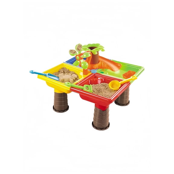 Kids Multi-Functional Sand & Water Play Table - Dinosaur Theme Sand Table with Stools & Accessories