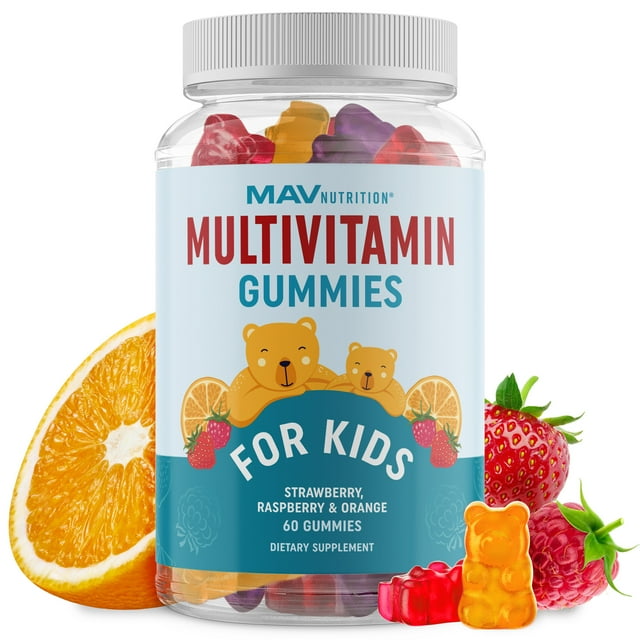 Kids Multivitamin Gummies | Vit A, B, C, D & Zinc for Immunity, Growth & Development | Mixed Fruit Flavor | Third-Party Tested | 60 Ct