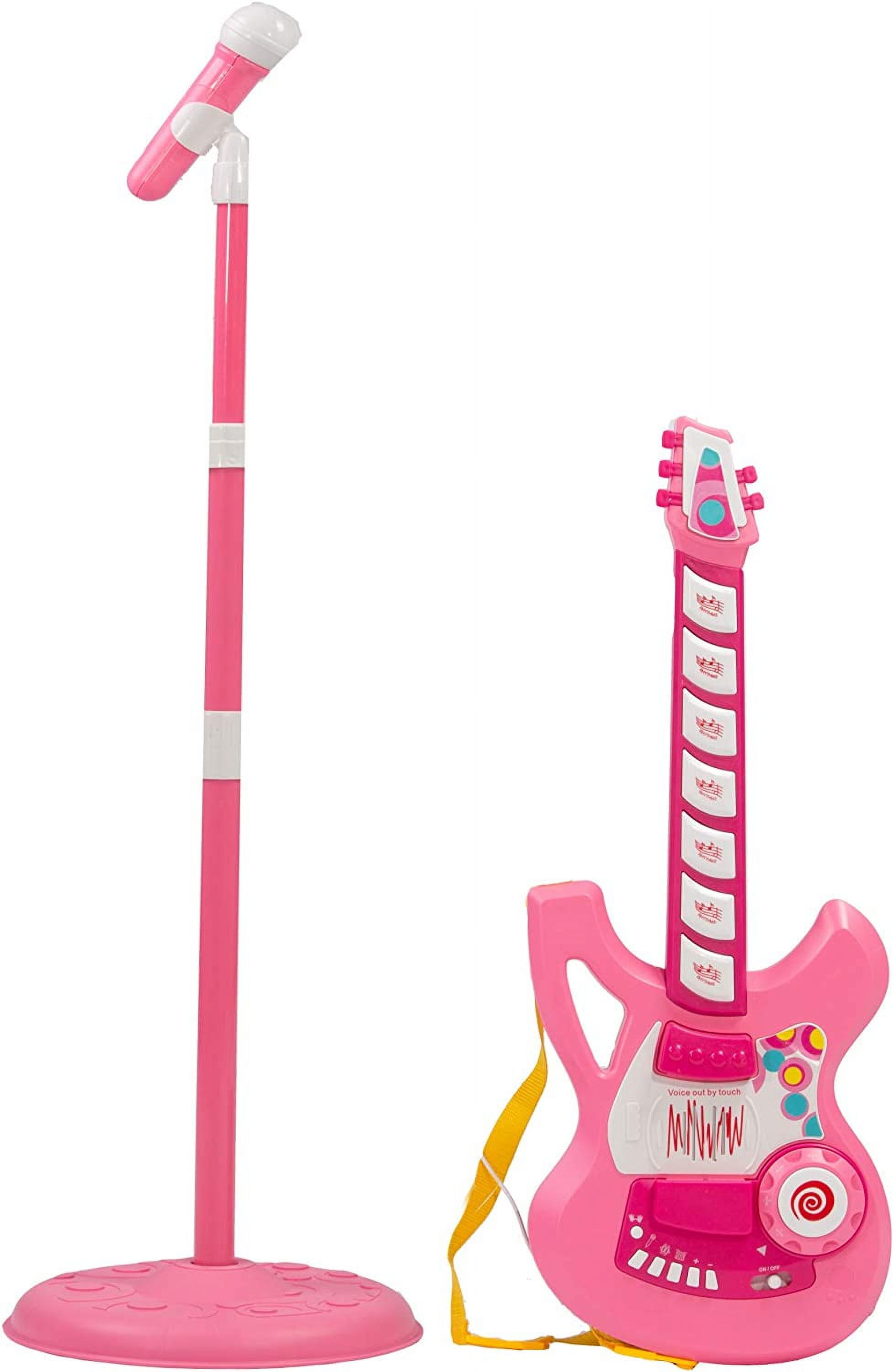 Kids Musical Electronic Toy Guitar Microphone Speaker and Stand for