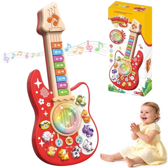 Baby Musical Toys for 12-24 Months, Learning Toys for Toddlers 1 2 3 Year Old Boys Girls, Piano Guitar Toddler Toys 1-3 for Boys, First Birthday Gifts Toys for 1 2 Year Old Girls