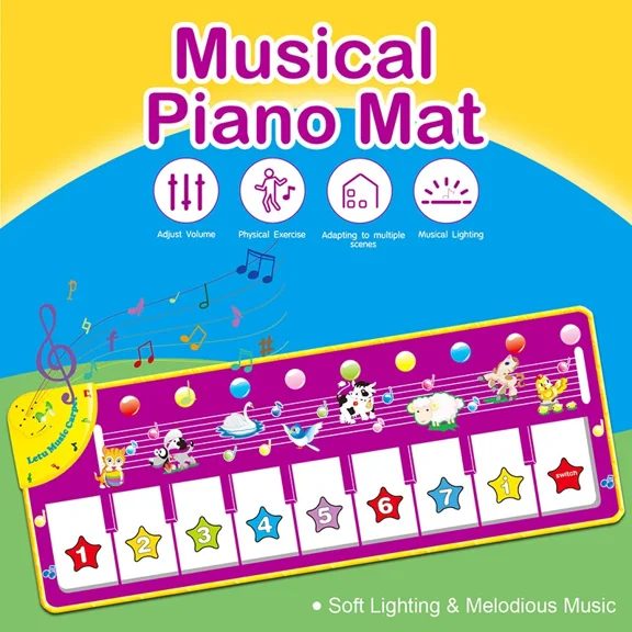 Kids Musical Piano Mats Baby Floor Keyboard Toys Carpet Blanket Touch Playmat