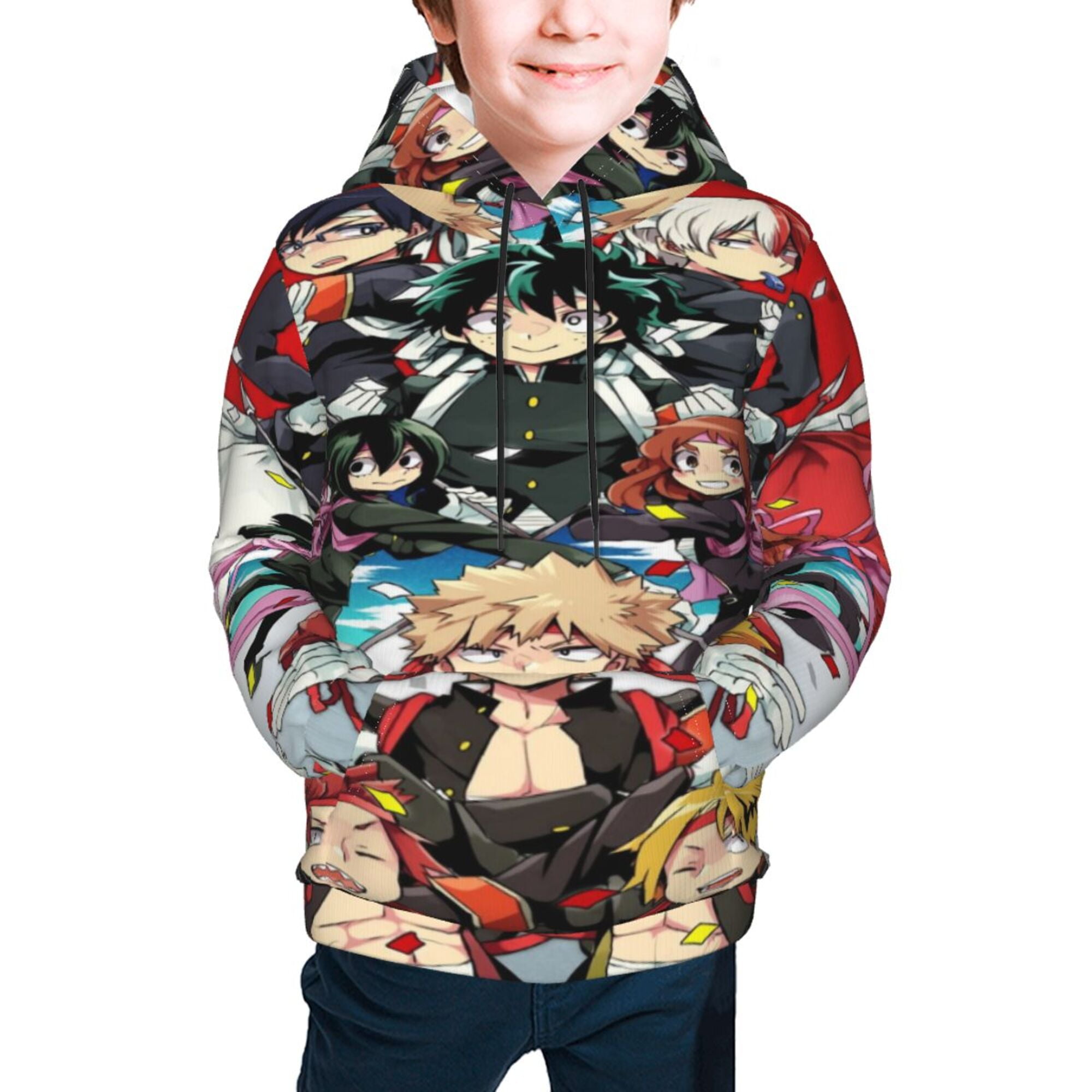 Kids My Hero Academia Pullover Hoodie With Pocket 3d Printed
