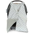 thumbnail image 1 of Kids N' Such Peekaboo Baby Car Seat Canopy Infant Carrier Cover for Travel, Chevron & Gray, 1 of 9