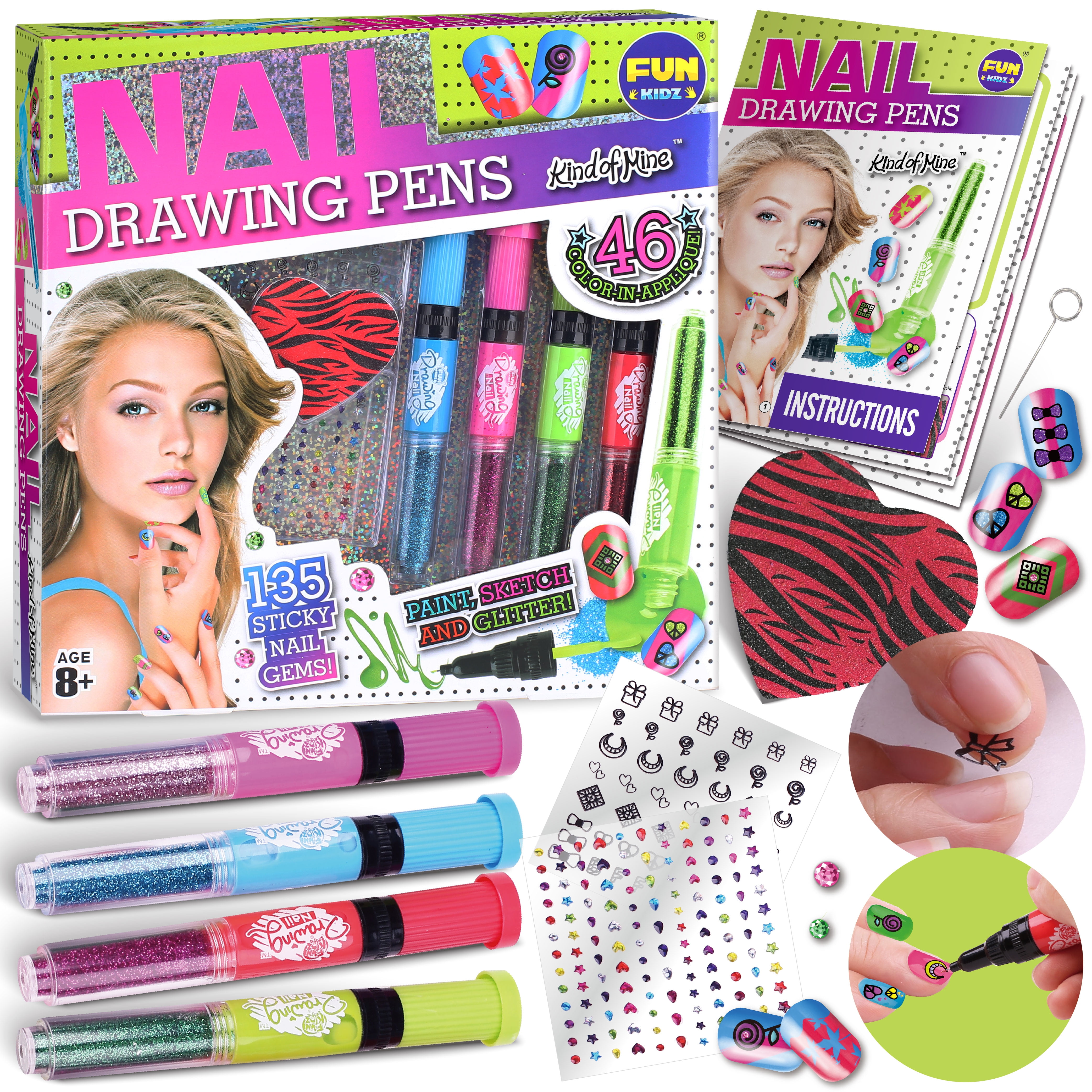Kids Nail Kit for Girls Ages 7-12 FunKidz Ultimate 315Pcs Nail Polish Pens  Co