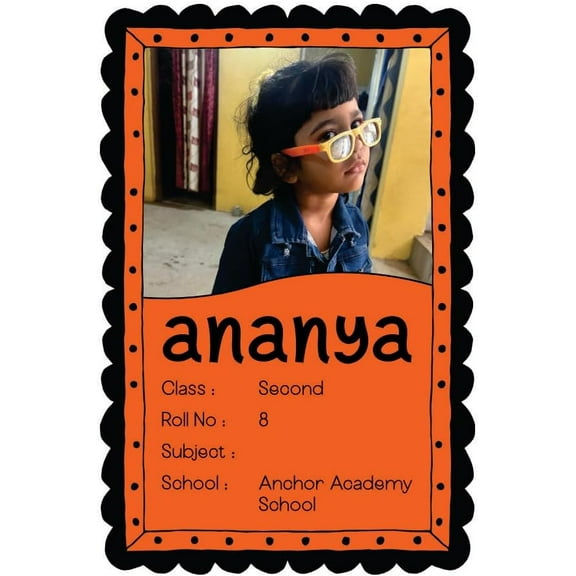 Kids Name Labels Water Resistant 36 Pcs Stickers with Custom Photo for Diaries, Bottles & More 3x2 Inch