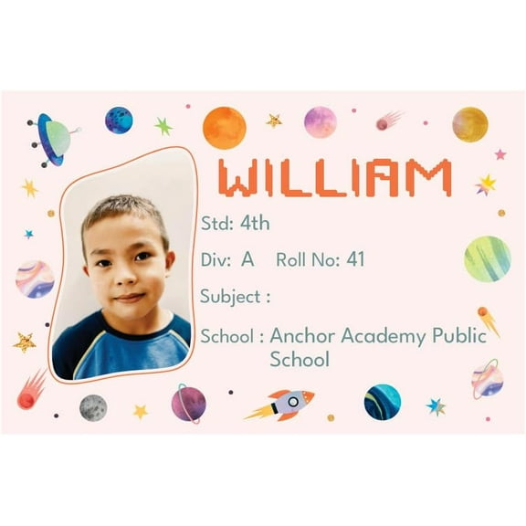 Kids Name Stickers for School Custom Labels for Books, Pencils, Notebooks Boys & Girls Note Book Diareis Bag Bottle 36 Pcs