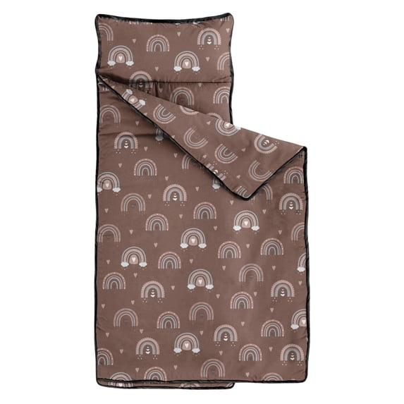 Kids Nap Mat Mat Set – Includes Pillow Quilt Sleeping Mats for Daycare Preschool Kindergarten Rainbow Brown Kid Sleeping Bag