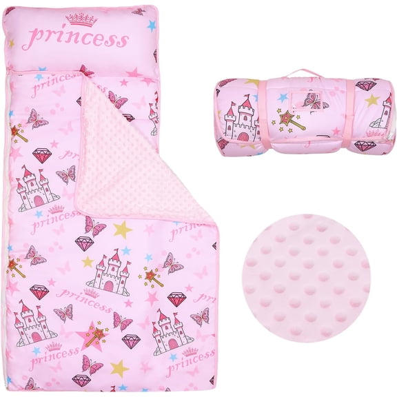Kids Nap Mat Portable Slumber Bags wit Remoable Pillow and Blanket for Girls Boys, Ligtweigt Extra Large Sleeping Bag for Prescool Camping Daycare