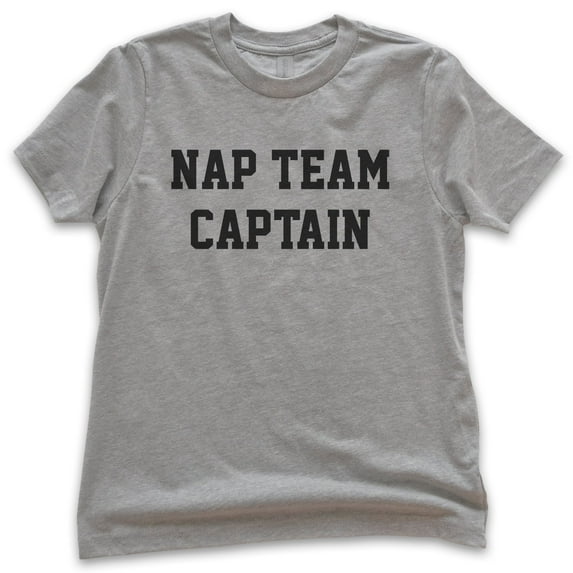 Kids Nap Team Captain T-shirt, Youth Kids Boy Girl T-Shirt, Lazy T-shirt, Napping Shirt, Nap Shirt, Dark Heather Gray, Large