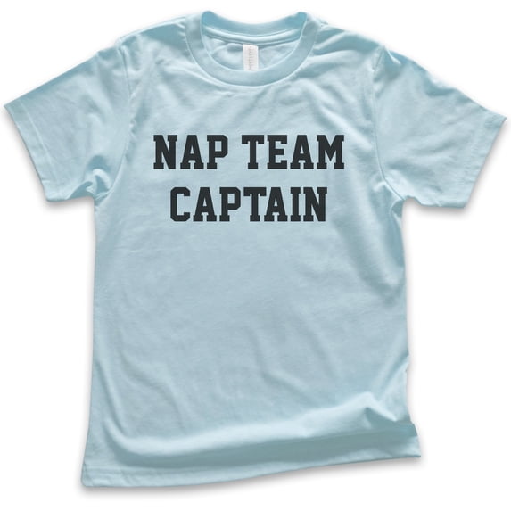 Kids Nap Team Captain T-shirt, Youth Kids Boy Girl T-Shirt, Lazy T-shirt, Napping Shirt, Nap Shirt, Light Blue, Small