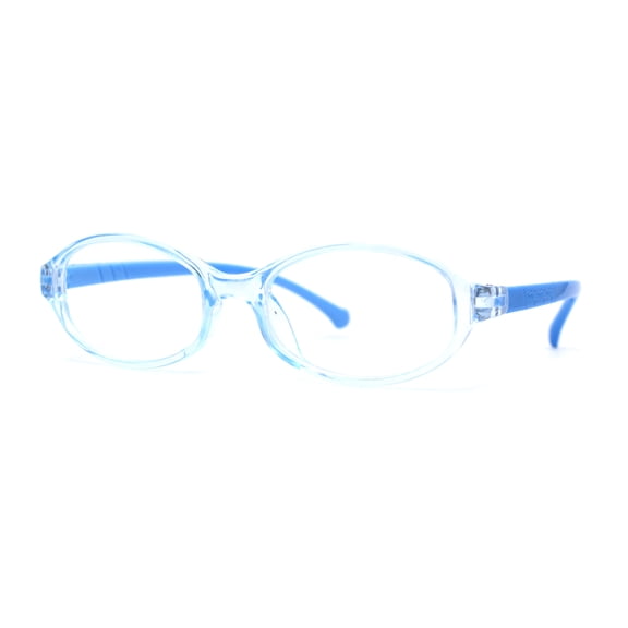 Kids Narrow Oval Plastic 100% Blue Light Flitering Computer Glasses Blue