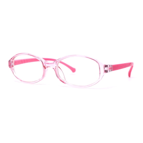 Kids Narrow Oval Plastic 100% Blue Light Flitering Computer Glasses Pink