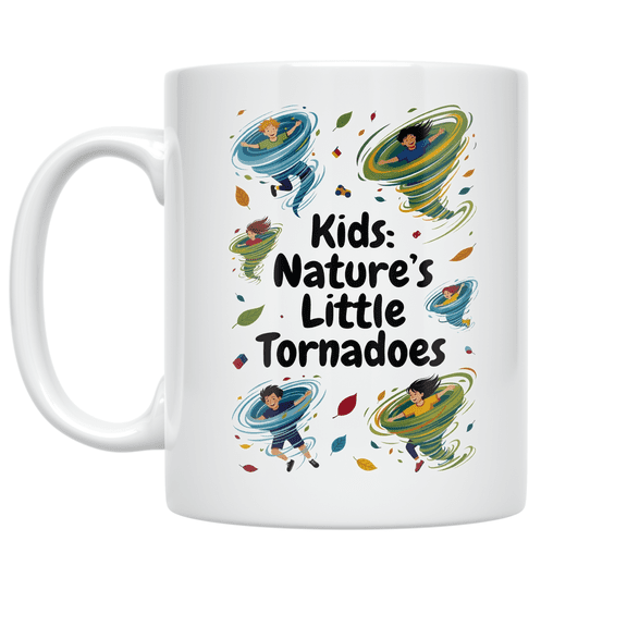Kids Nature's Little Tornadoes - Family Humor Enthusiast - 11 oz Ceramic Coffee Mug