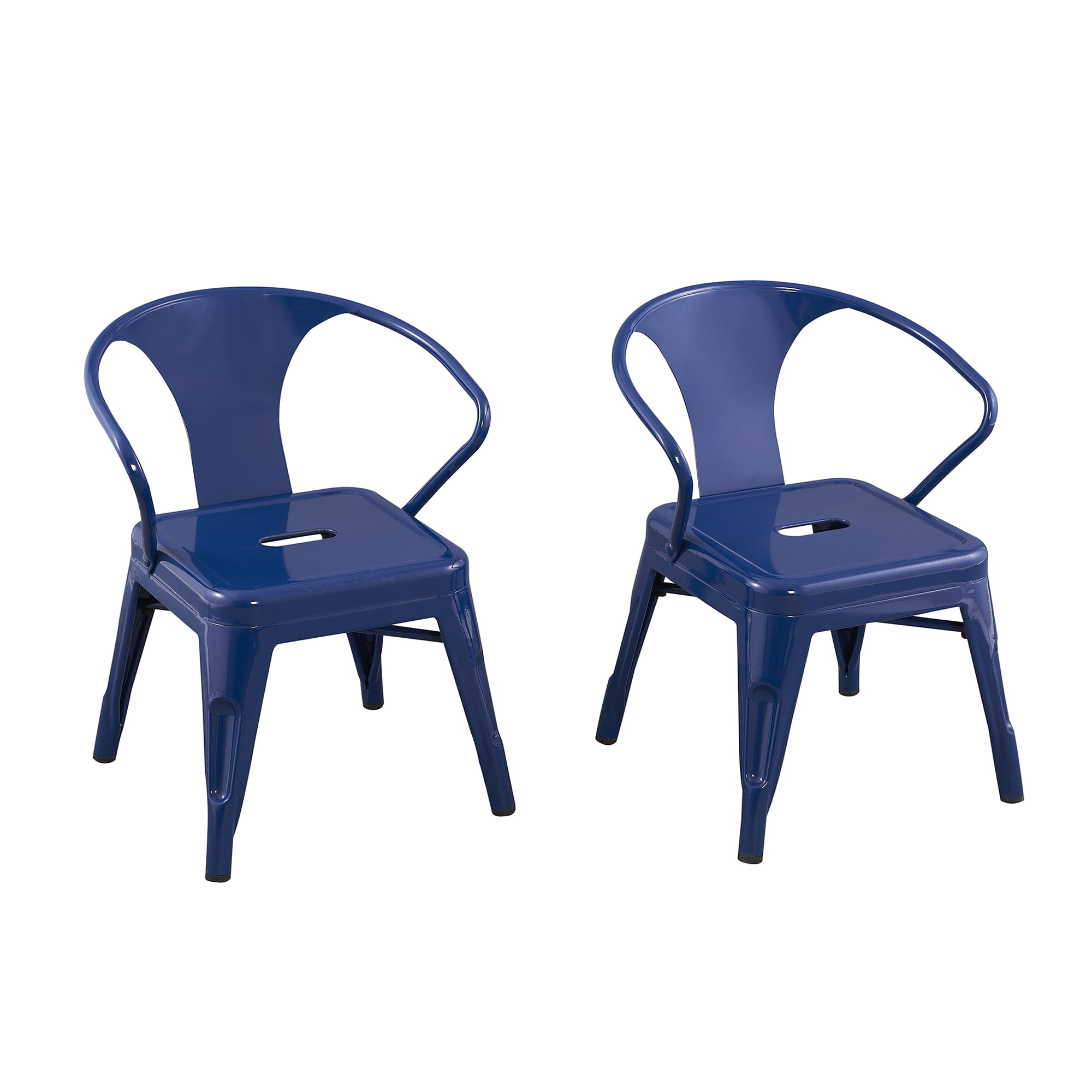 Gray, Kids Glossy Stacking & Metal Chair Harper Hudson ACEssentials Activity Finish 2 Pack -