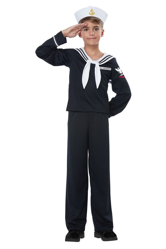 Kids Navy Sailor Uniform Costume size Medium 8-10