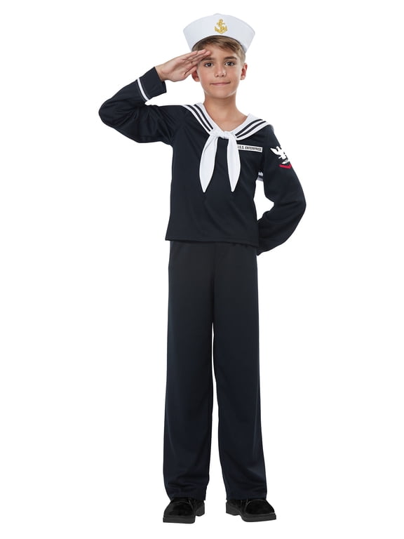 Kids Navy Sailor Uniform Costume size Medium 8-10
