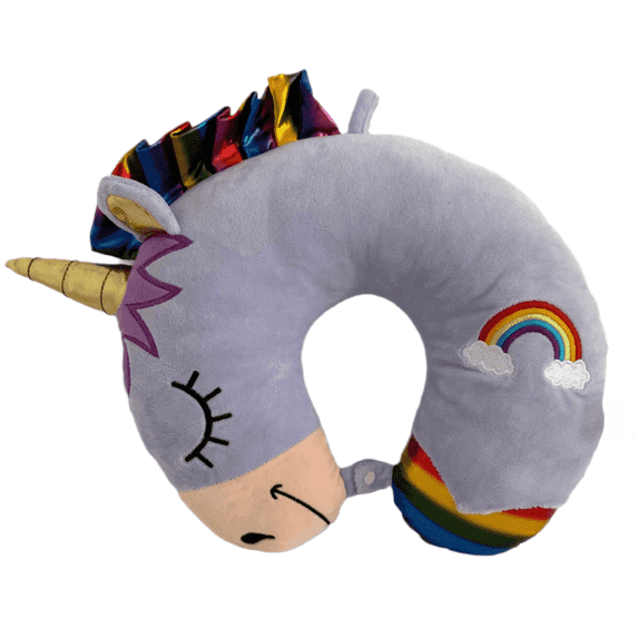 Kids Neck Pillow, Unicorn Kids Travel Pillow, Toddler Neck Pillow for Traveling, Travel Essentials for Road Trip Airplane Car Seat (Purple, one Size)