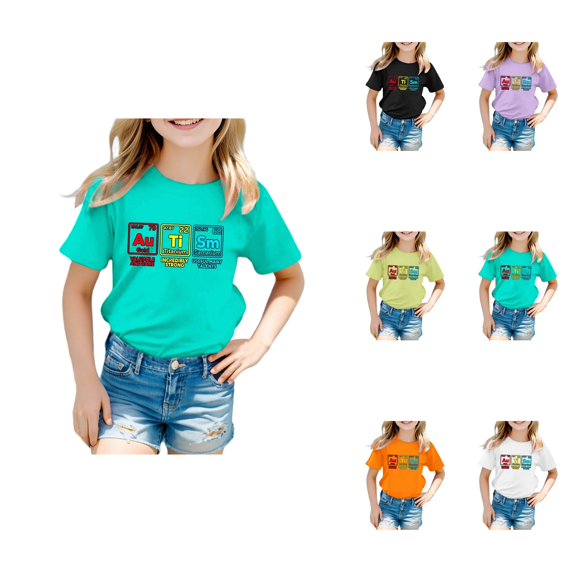 Kids' Neon Graphic Print T-Shirt, Cool 3D Design, Short Sleeve, Casual Comfort for Boys & Girls (8-12 Years)