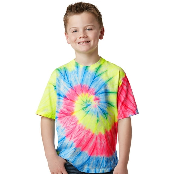 Kids Neon Tie Dye T-shirt - Neon Rainbow, XL