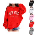 thumbnail image 1 of Kids New York Hoodies Long Sleeve Fashion Graphic Hooded Sweatshirt with Pockets for Boys Girls Pullover Tops, 1 of 1