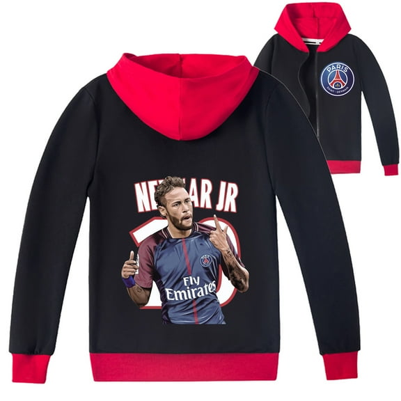 Kids Neymar Zipper Hooded Outerwear Jacket Sweatshirt Boys Girls Spring Fall Outwear Hoodies Clothings