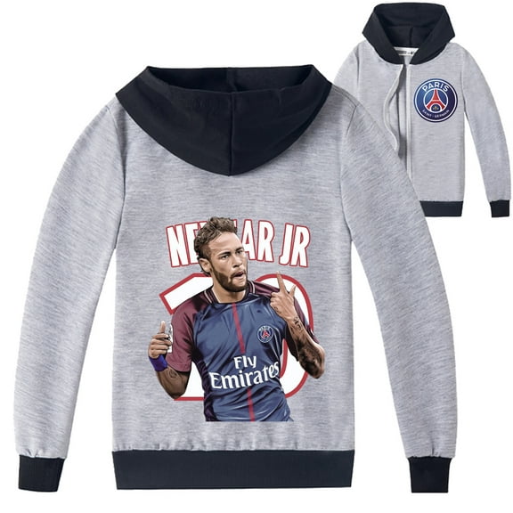 Kids Neymar Zipper Hooded Outerwear Jacket Sweatshirt Boys Girls Spring Fall Outwear Hoodies Clothings