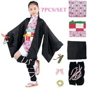 Kids Nezuko Cosplay Kimono Outfit Anime Cosplay Costume Set