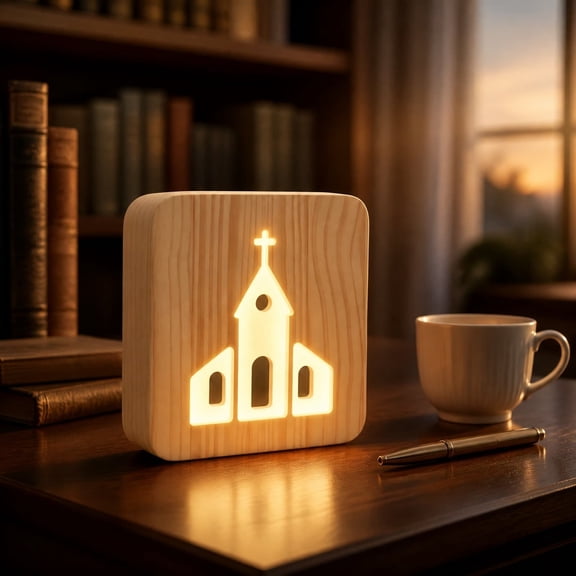 Kids Night Light, Ambient Lamp, Cross Hollow Cut-Out 3D Compact Night Light, Warm Soft Lighting Ideal for Nursery Bedroom Layout and Unique Festival Gift Option