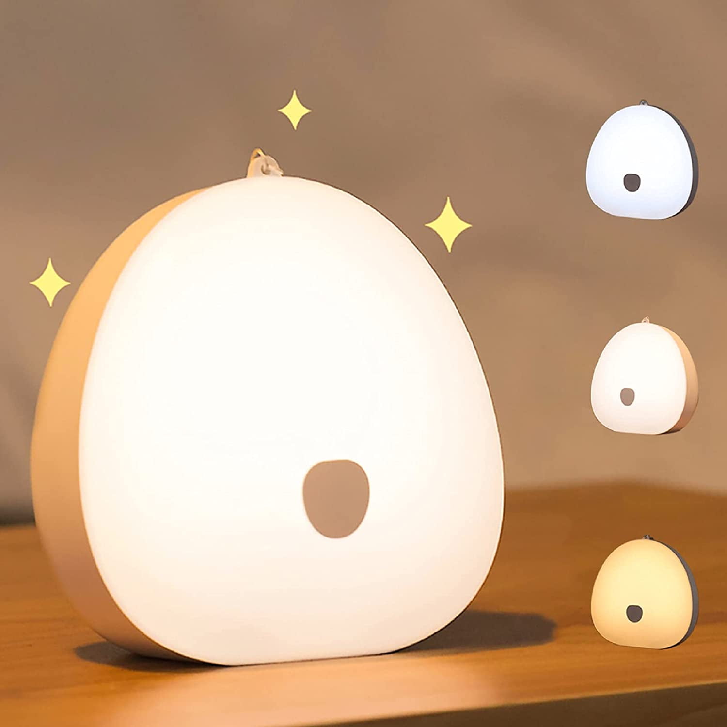 Kids Night Light LED Baby Night Lamp 3 Colors Dimmable Nursing Night Light with Touch Switch, USB Charging Night Lamp for Nursery, Stairs, Living Room