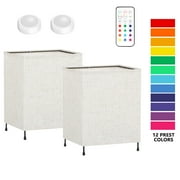 Kids Night Light Square Small Dimmable Nightstand Light Linen Battery Free