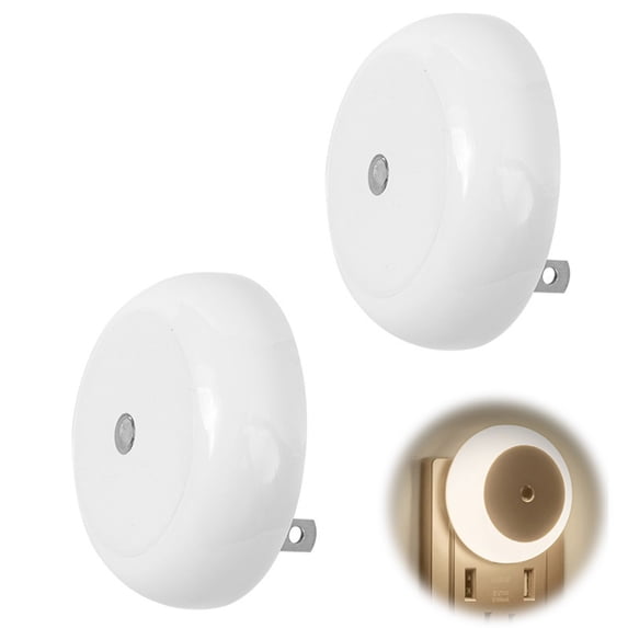 Kids' Night Lights 2Pc Light-Controlled Night Light Plug-In Suitable for Corridors Stairs Bathrooms and Kitchens