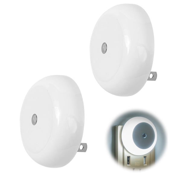 Kids' Night Lights 2Pc Light-Controlled Night Light Plug-In Suitable for Corridors Stairs Bathrooms and Kitchens
