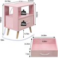 thumbnail image 1 of Kids Nightstand with Charging Station, 2-Tier Pink End Table for Small Spaces, USB Ports & Outlets, 1 of 8