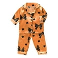 thumbnail image 1 of Kids Nightwears Boys Girls Satin Cartoon Button Down Shirt Tops And Long Pants Silk Pajamas Sleepwear Outfits Loungewear Set Fall Winter Soft Loungewear For Child, 1 of 6