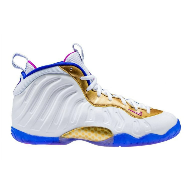 Kids Nike Little Posite One GS White Fuchsia Blast Racer Blue Metallic Walmart
