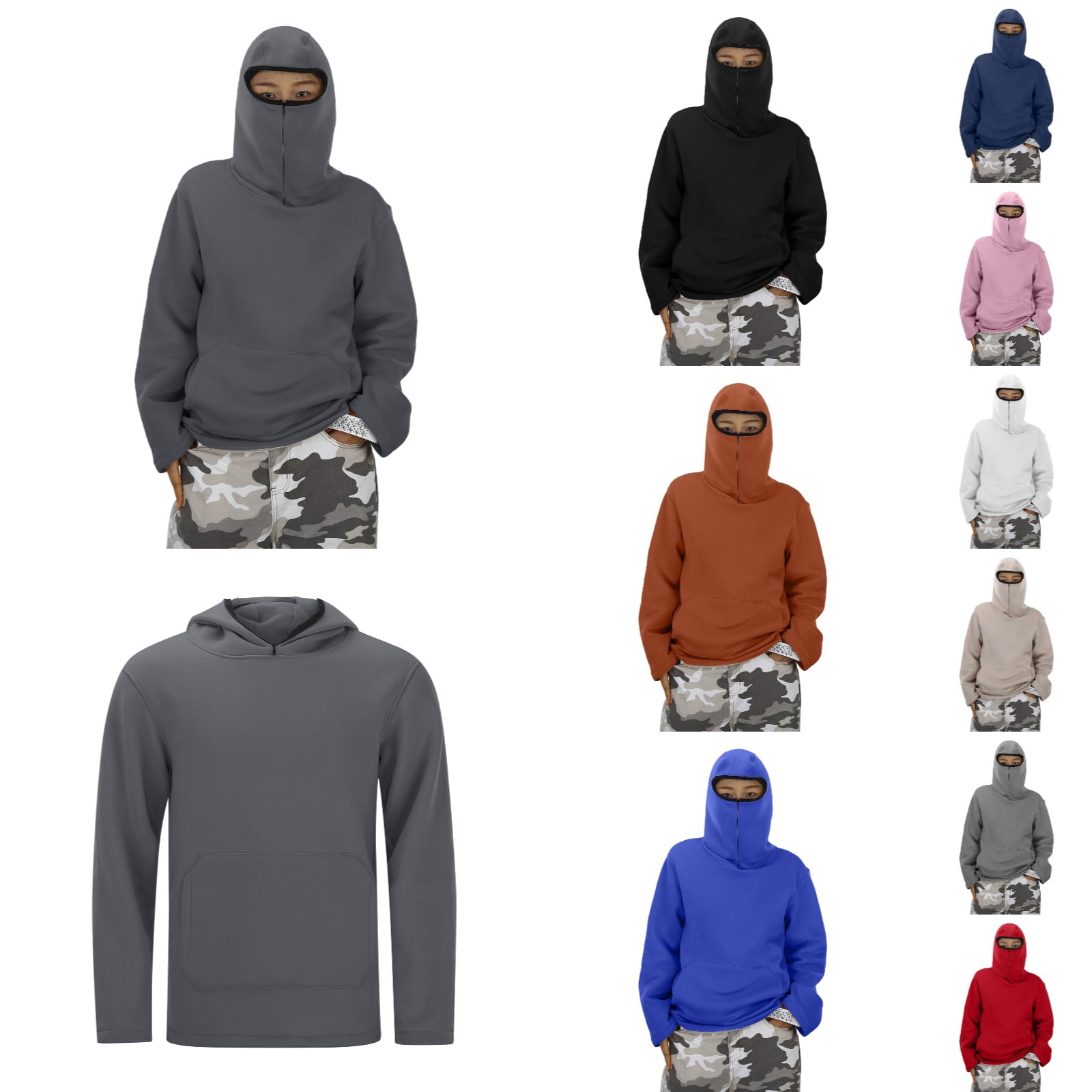 トップス The Twelve Big Ninja Hoodie Sweat Vest Ninja Hoodie for Kids Casual Solid Streetwear Loose Hooded