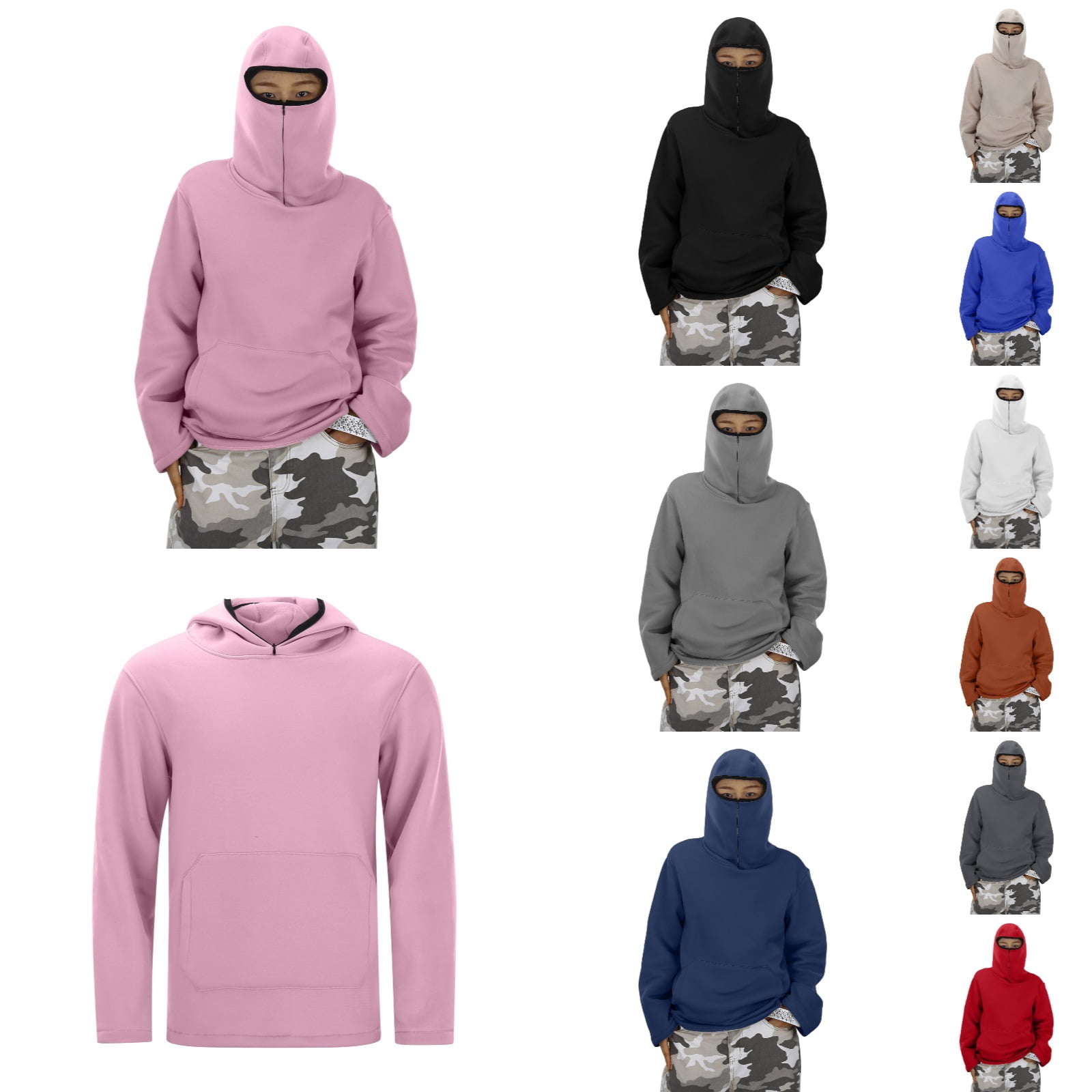 Ninja Hoodie for Kids Casual Solid Streetwear Loose Hooded